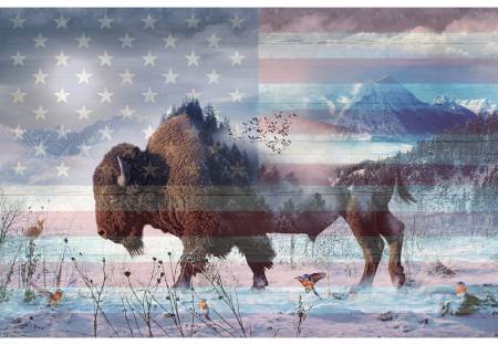 American Wild Buffalo Fabric Panel #80