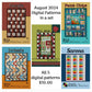 August 2024 PDF Quilt Pattern Collection of 5 digital patterns by Villa Rosa Designs, including Dangle, Drizzle, Miss Josie, Paint Chips and Sarona