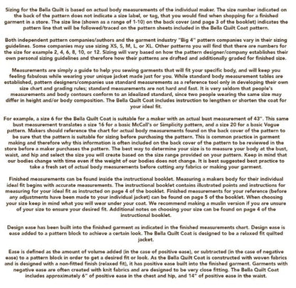 Bella Quilt Coat / Jacket Pattern