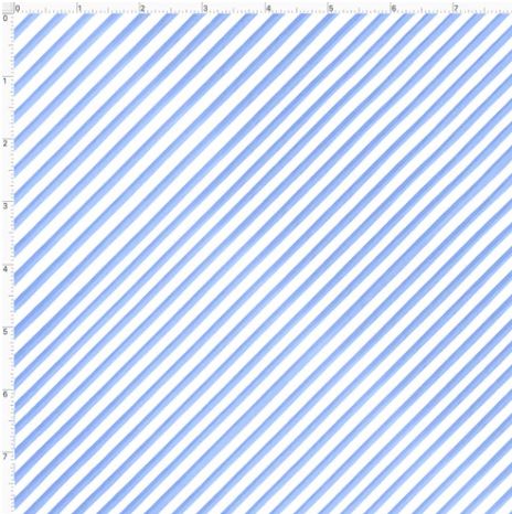 Blue Baby Bias Stripe on White BackgroundFabric