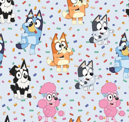 Bluey and Friends Sprinkle Cotton Fabric