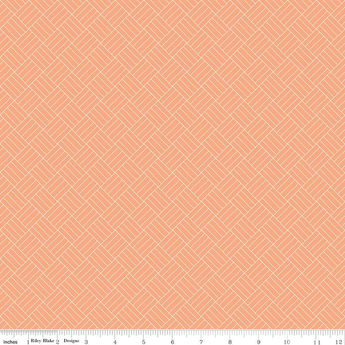 Wildwood Wander Crosshatch Peach Fabric *