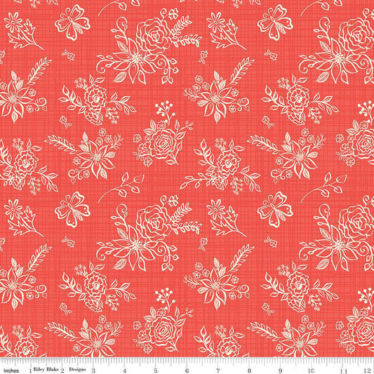 Gingham Cottage Tonal Red Cotton Fabric *