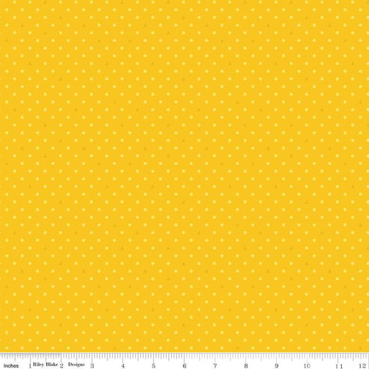 Colors of Kindness Tone on Tone Polka Dot Yellow Cotton Fabric *
