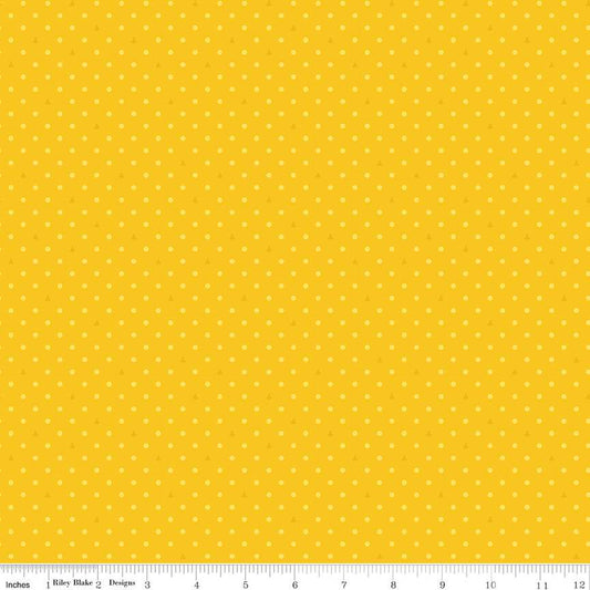 Colors of Kindness Tone on Tone Polka Dot Yellow Cotton Fabric