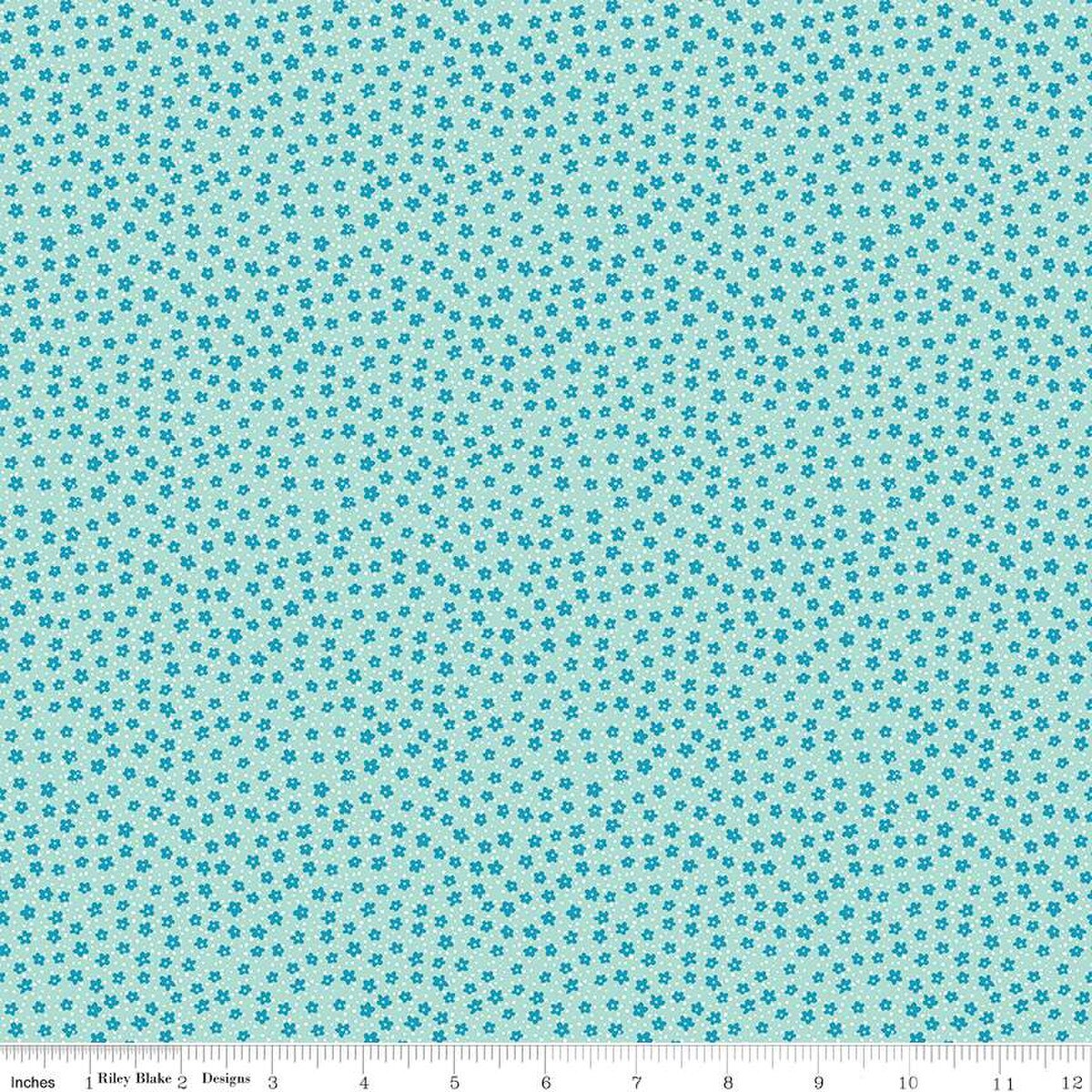 Playtime 30's Ditsy Blue Mist Fabric by Lindsay Wilks for Riley Blake