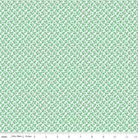 Playtime 30's Ditsy Gingham Green Fabric by Lindsay Wilks for Riley Blake *