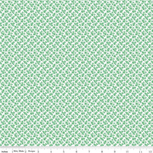 Playtime 30's Ditsy Gingham Green Fabric by Lindsay Wilks for Riley Blake