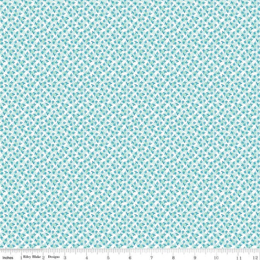 Playtime 30's Ditsy Gingham Mist Blue Fabric by Lindsay Wilks for Riley Blake *