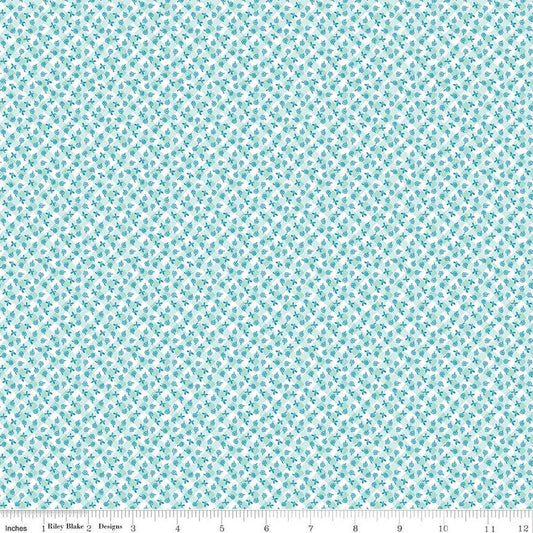 Playtime 30's Ditsy Gingham Mist Blue Fabric by Lindsay Wilks for Riley Blake