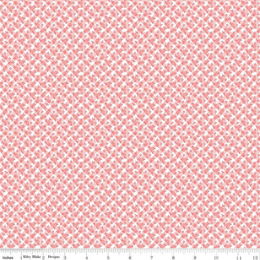 Playtime 30's Ditsy Gingham Pink Fabric by Lindsay Wilks for Riley Blake