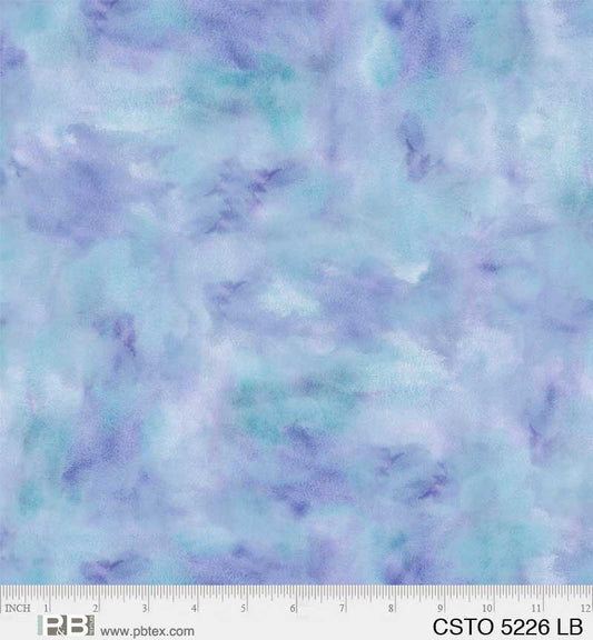 Light Blue Color Stories Mixed Watercolor Texture Cotton Fabric