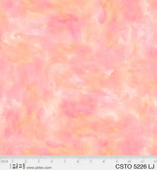 Light Coral Color Stories Mixed Watercolor Texture Cotton Fabric