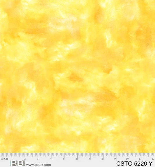 Yellow Color Stories Mixed Watercolor Texture Cotton Fabric