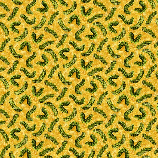 Caterpillars Cotton Fabric, by Paint Brush Studios