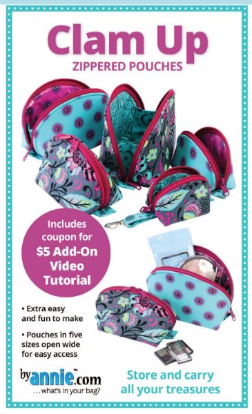 Clam Up Zippered Pouch Pattern