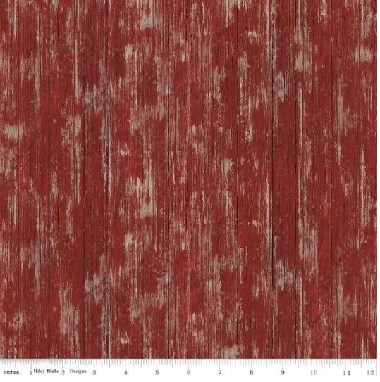 Covered Bridges Red Barnwood Woodgrain Cotton Fabric for Riley Blake *