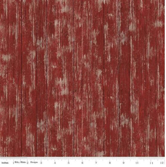 Covered Bridges Red Barnwood Woodgrain Cotton Fabric for Riley Blake *
