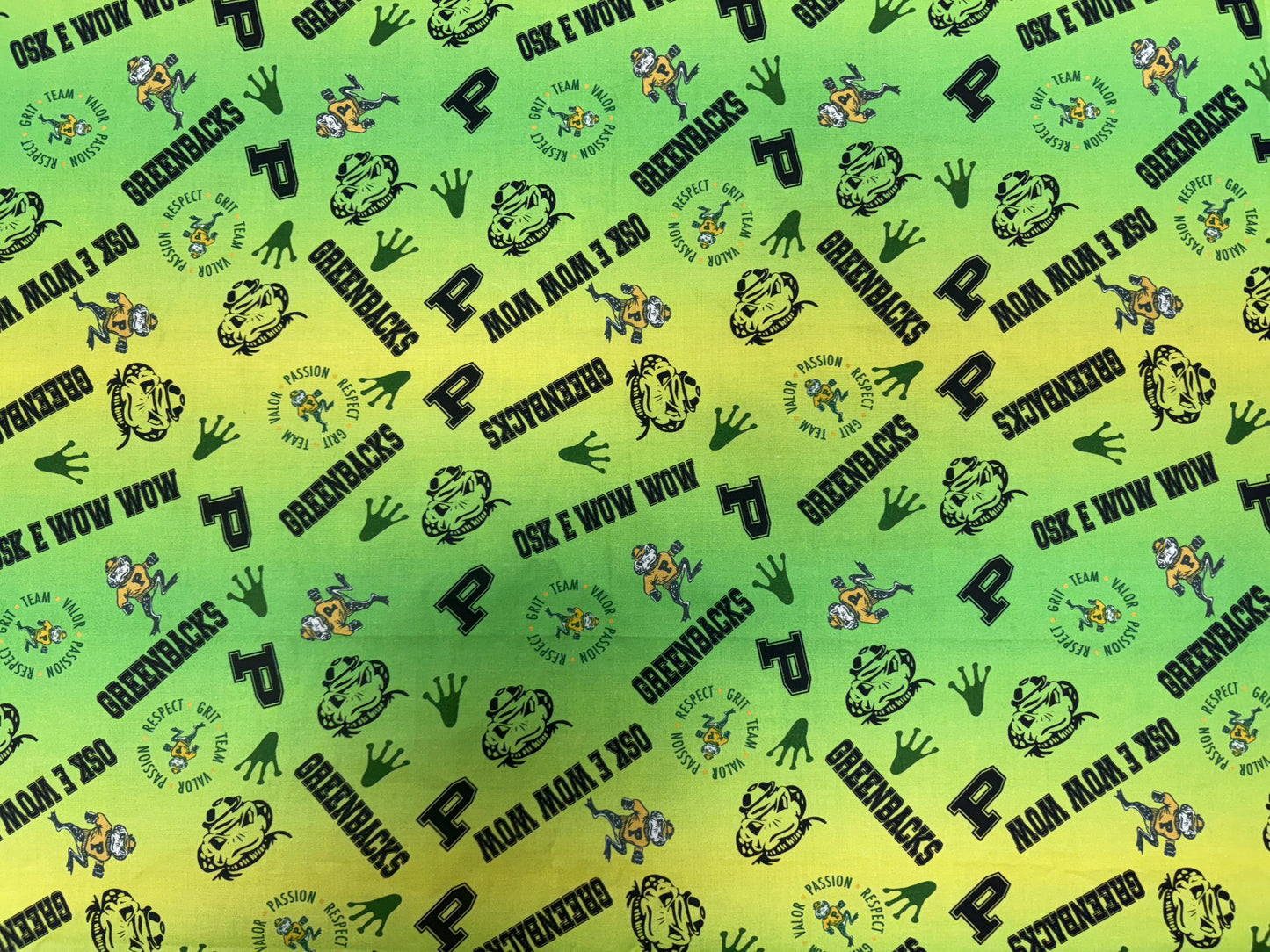 Pratt Greenbacks OSK E WOW WOW Green Custom Cotton Quilting Fabric