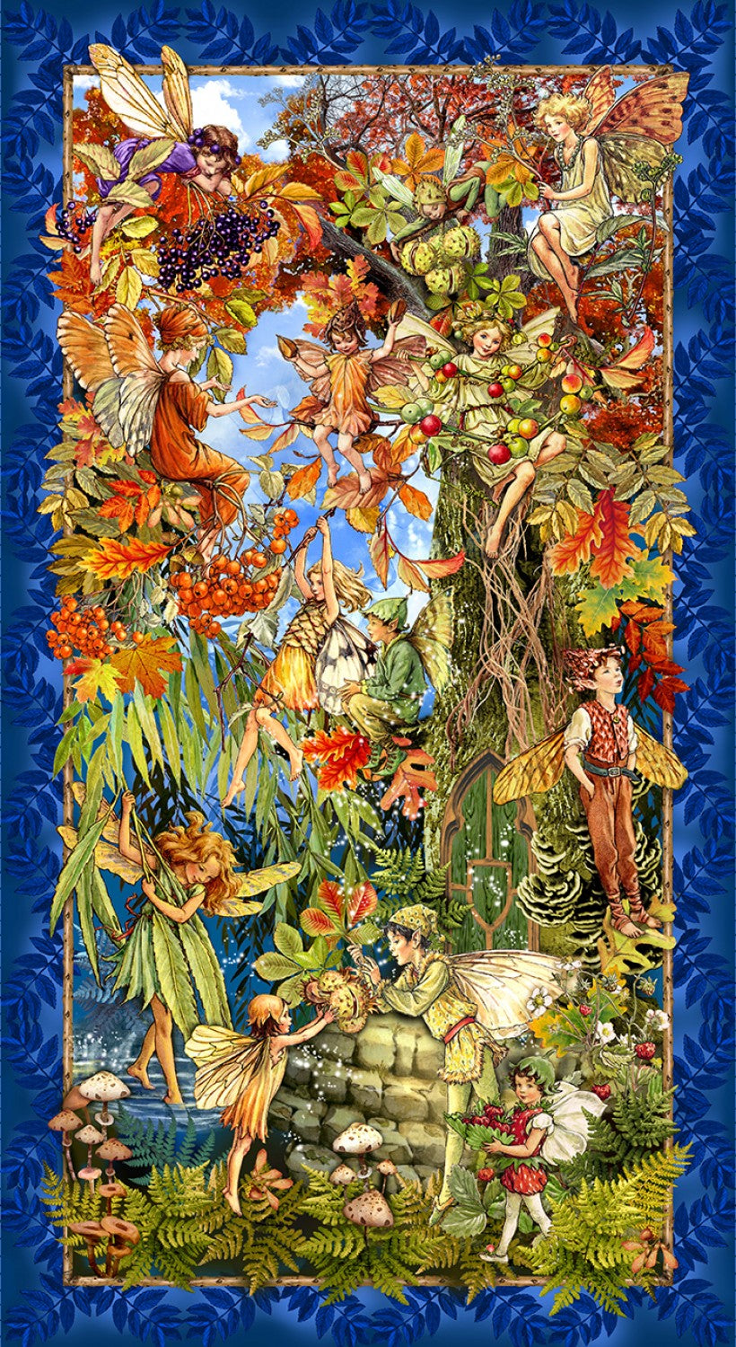Forest Fairies of Autumn Fabric Panel