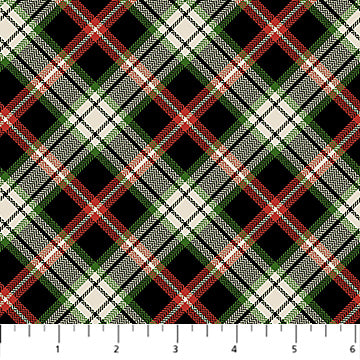 Highland Cow Heart Christmas Plaid Cotton Fabric