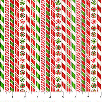 Vintage Candy Striped Christmas Cotton Fabric