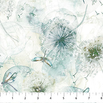 Open Seed Pods Dandelion Cotton Fabric by Northcott