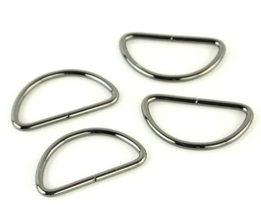 Four D-Rings 1 1/2" Gunmetal