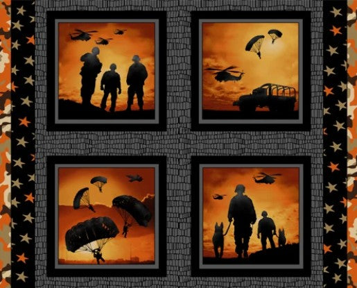 Defender of Freedom Military Fabric Panel