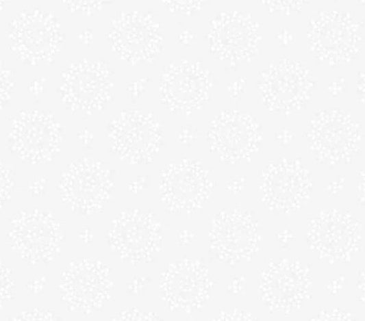 Ramblings White on White Dotted Circles Cotton Fabric