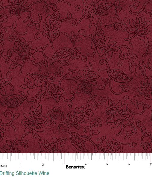 Drifting Silhouette Wine Cotton Fabric