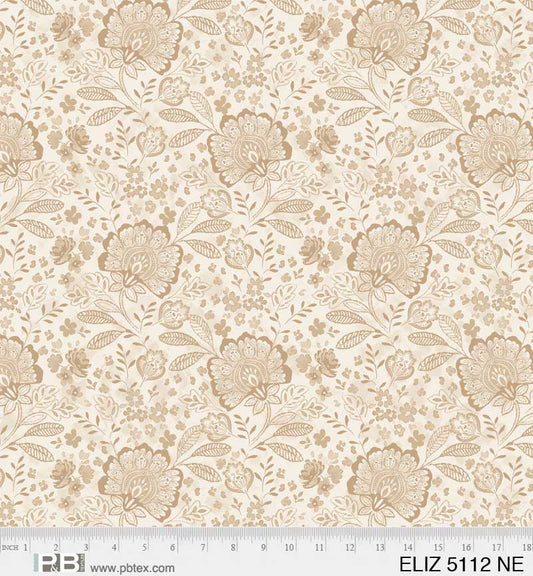 Neutral Jacobean Allover Elizabeth 108" Wideback Fabric