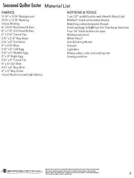 Easter Mini Wall Hanging, Bunnies PDF Download Quilt Pattern by Amy Bradley