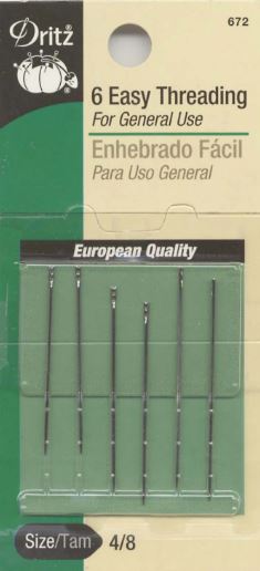 Prym Dritz Self / Easy Threading Hand Needles Sizes 4/8 6ct