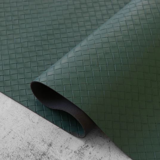 Evergreen Basket Weave Faux Leather 1/2 Yard