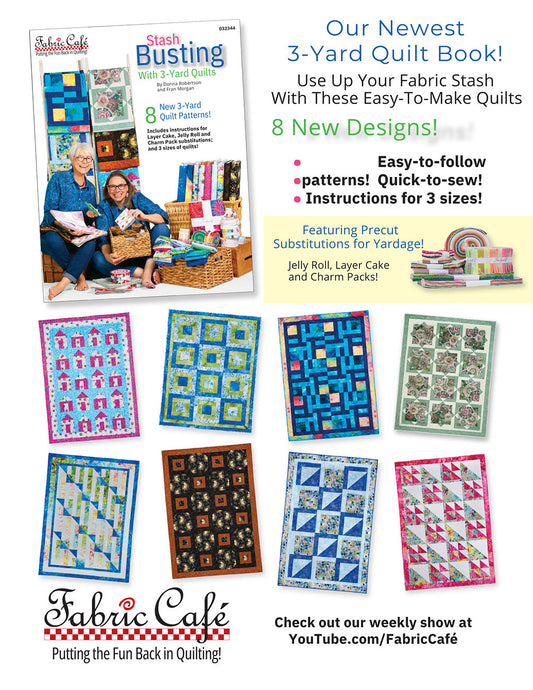 Stash Busting With 3-yard Quilts 3 Yard Quilts Pattern Book by Donna Robertson for Fabric Cafe
