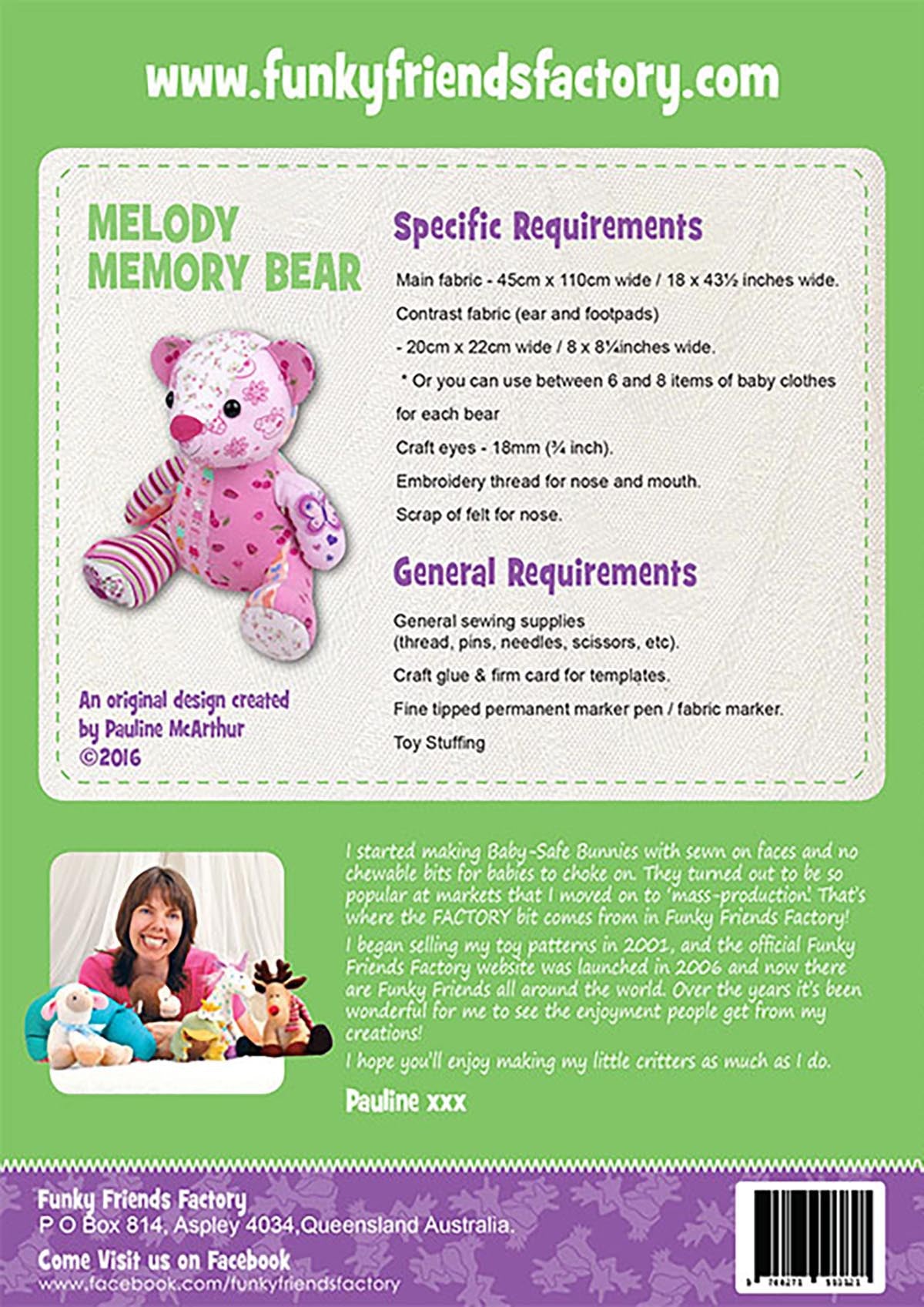 Melody Memory Bear Pattern by Funky Friends Factory