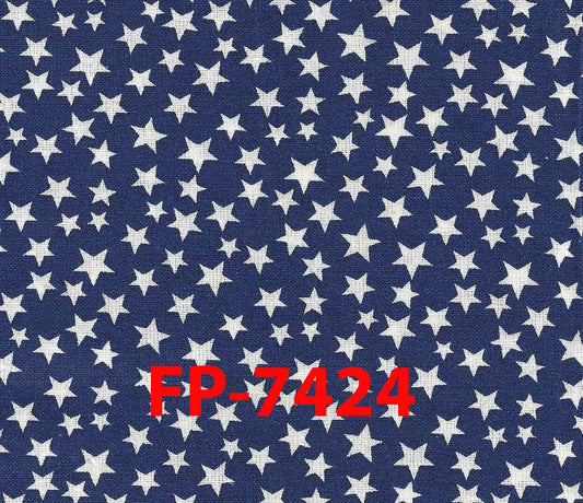 Navy Fabric with White Stars Cotton Fabric