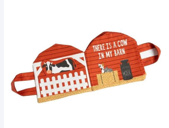 Farmstead Barn with Animals Cuddle Fabric Book Panel