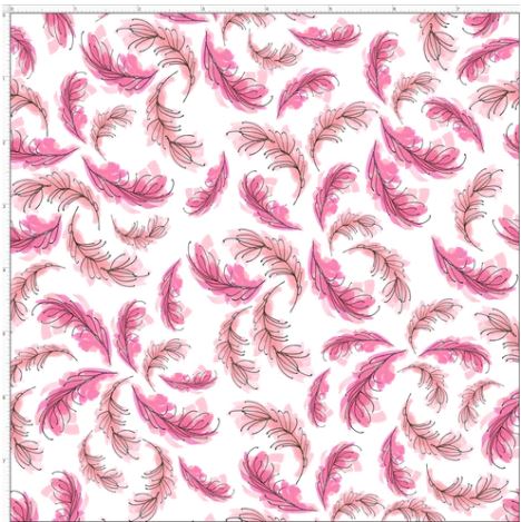Flam Feathers White Fabric