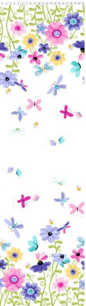 Flutter Butterfly Double Border Cotton Quilting Fabric by Susybee