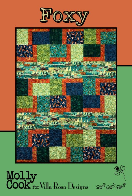 May 2024 PDF Quilt Pattern Collection of 5 digital patterns by Villa Rosa Designs, including Foxy, Highlight, Pinked, Riplinger, Sorbet