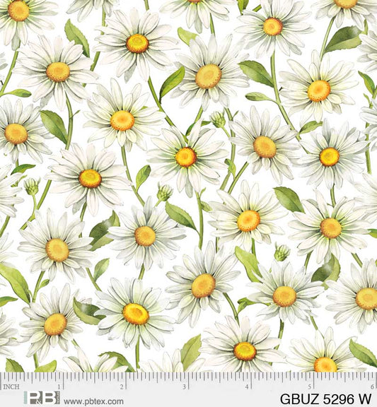 Garden Buzz Daisies Cotton Fabric by PB Textiles