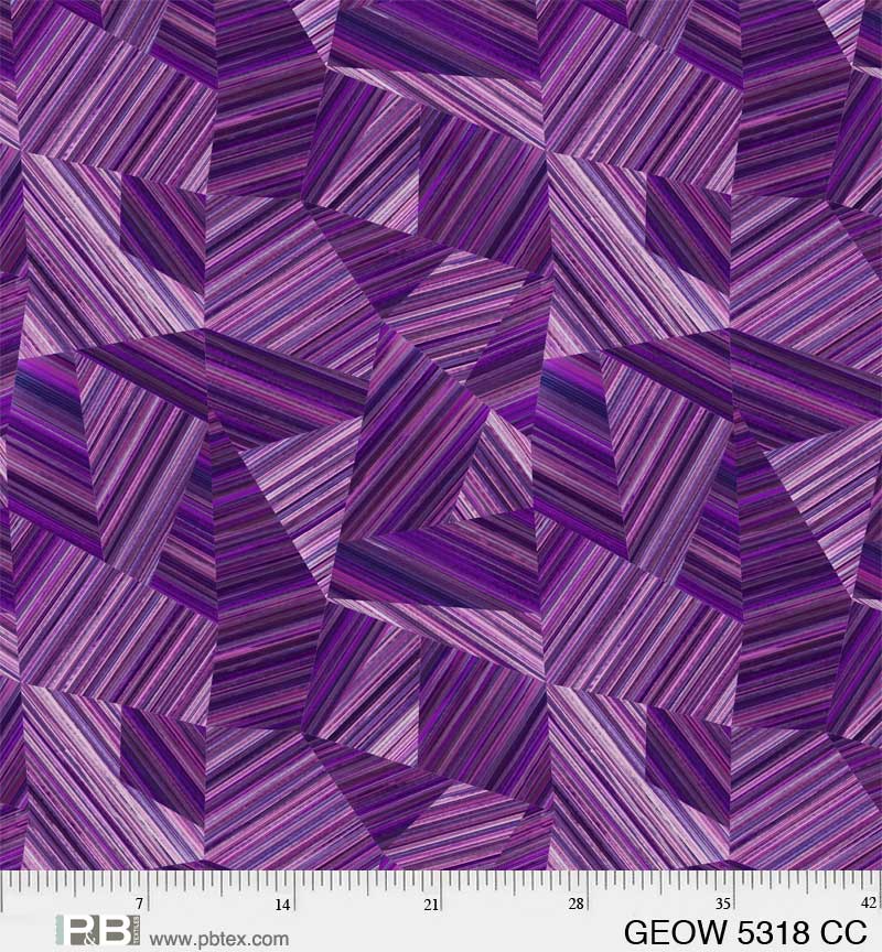 Purple Geode Geometric Elizabeth 108" Wideback Fabric