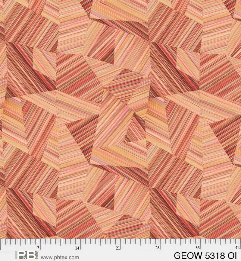 Orange Geode Geometric Elizabeth 108" Wideback Fabric