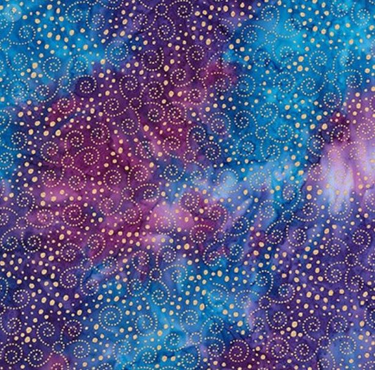 Celestial Gilded Era II Metallic Batik Cotton Fabric