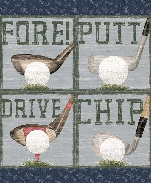 Golf Days Fabric Panel