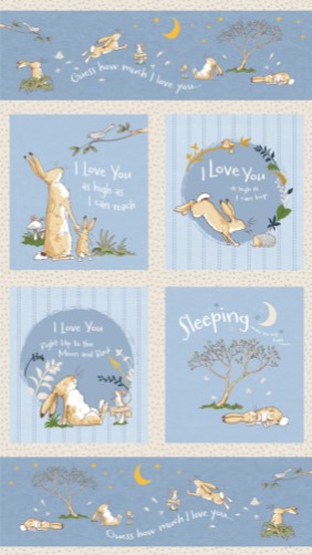 Guess How Much I Love You 2024, Denim / Blue Fabric Panel by Anita Jeram for Clothworks #51