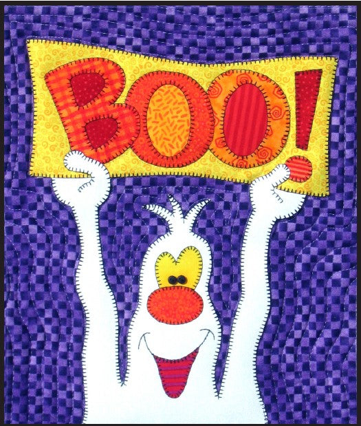 Halloween Boo Mini Wall Hanging, Ghost PDF Download Quilt Pattern by Amy Bradley