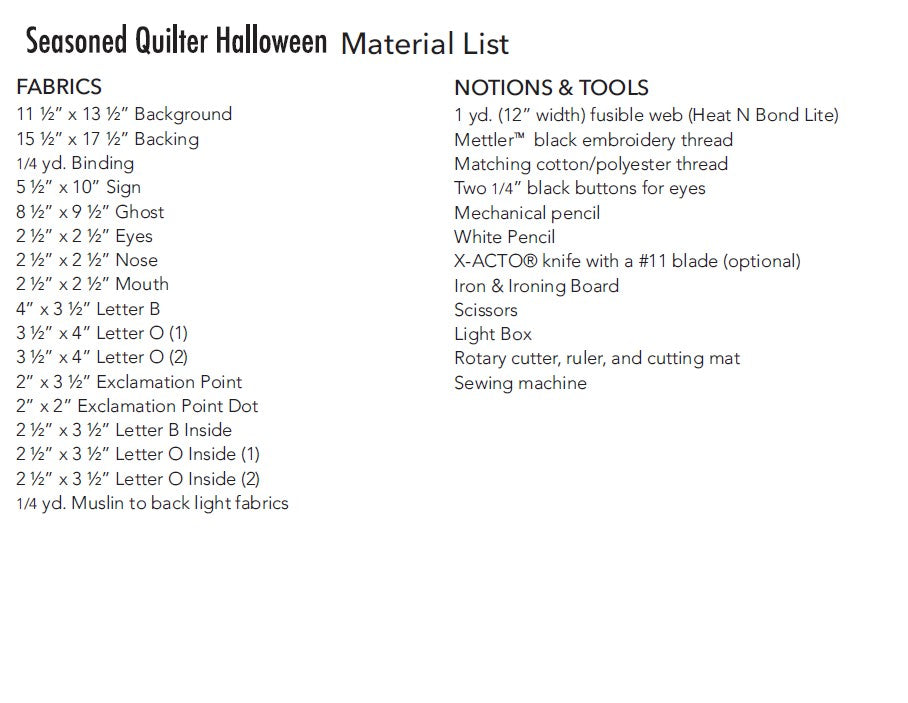 Halloween Boo Mini Wall Hanging, Ghost PDF Download Quilt Pattern by Amy Bradley